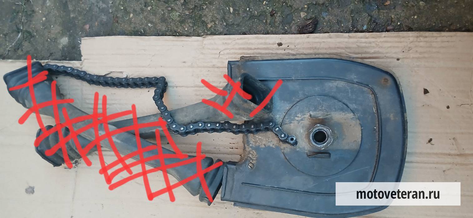 Звездочка + кожух + цепь на мотоцикл Минск 3.112 фото